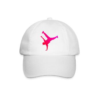 Geschenkidee für einen Breakdancer mit Streetdance - Baseballkappe - Weiß/Weiß - Vorne