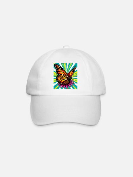 Schmetterling - Baseballkappe - Weiß/Weiß