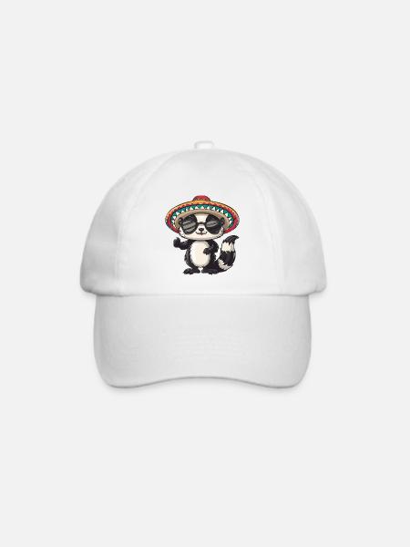 Stinktier Lustig Sombrero - Baseballkappe - Weiß/Weiß