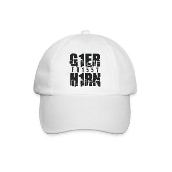Gier frisst Hirn. - Baseballkappe - Weiß/Weiß - Vorne