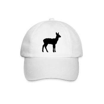 Reh Silhouette Jäger Jagdverein Förster Wald - Baseballkappe - Weiß/Weiß - Vorne