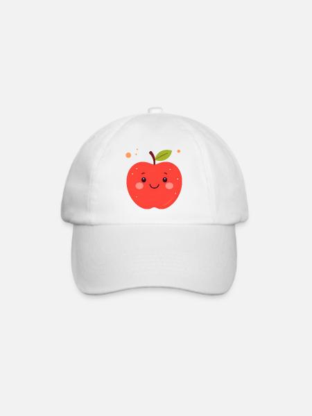 Kuscheliger Apfel Cartoon - Baseballkappe - Weiß/Weiß
