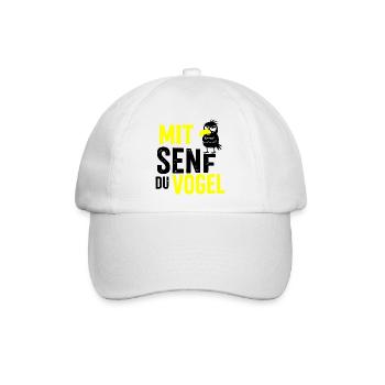 Mit Senf du Vogel, Bratwurst mit Senf - Baseballkappe - Weiß/Weiß - Vorne