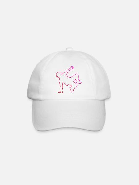 Geschenkidee für einen Hip-Hop-Tänzer mit B-Boying - Baseballkappe - Weiß/Weiß