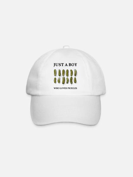 JUST A BOY WHO LOVES PICKLES - Essiggurken - Baseballkappe - Weiß/Weiß