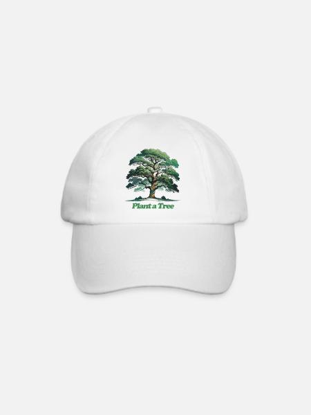 Pflanzen Sie einen Baum-Aquarellhain - Baseballkappe - Weiß/Weiß