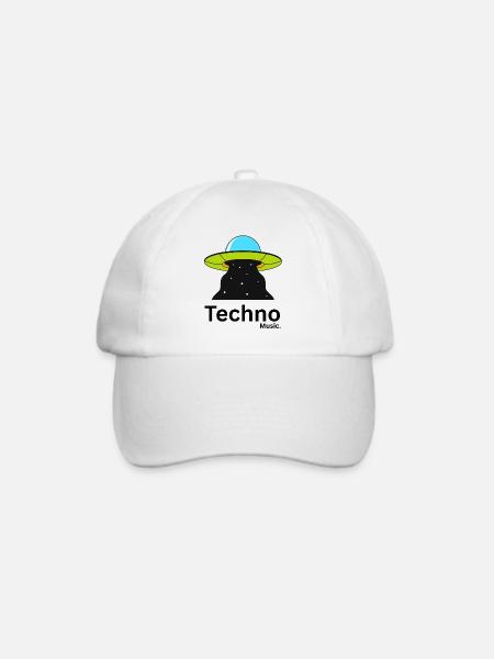 UFO-Strahl über Nachthimmel - Baseballkappe - Weiß/Weiß