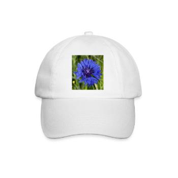 Blaue Kornblume Nahaufnahme - Baseballkappe - Weiß/Weiß - Vorne