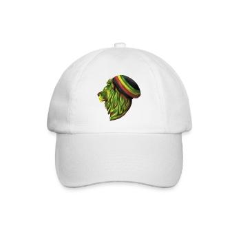 Rastafari Löwenkopf  - Baseballkappe - Weiß/Weiß - Vorne