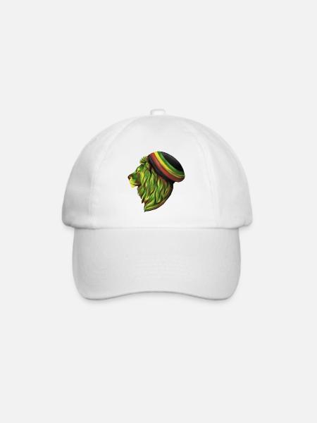 Rastafari Löwenkopf - Baseballkappe - Weiß/Weiß