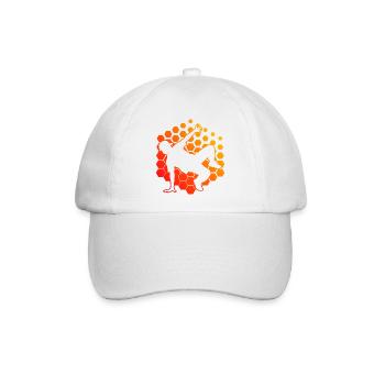 Geschenkidee für einen Breakdancer mit Breakdance - Baseballkappe - Weiß/Weiß - Vorne