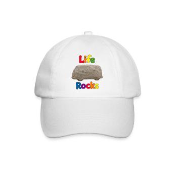 Life Rocks Stone - Baseballkappe - Weiß/Weiß - Vorne