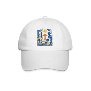 Antike Säulen und Sonne Collage - Baseballkappe - Weiß/Weiß - Vorne