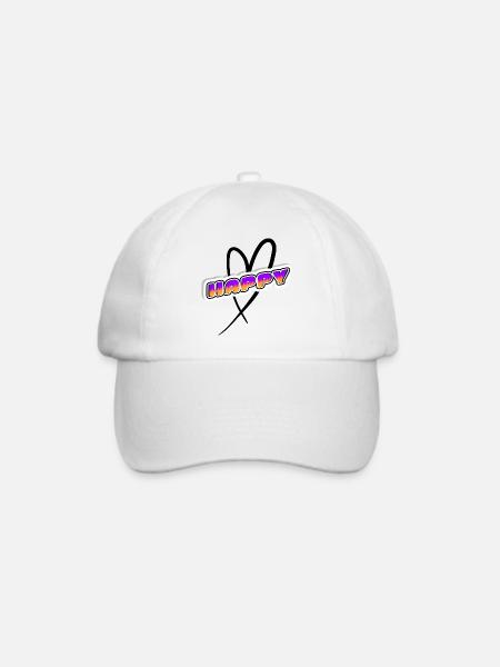 HAPPY Retro Sunset Neon - Baseballkappe - Weiß/Weiß