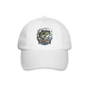 Angeln Logo Wilde Seen Flüsse - Baseballkappe - Weiß/Weiß - Vorne
