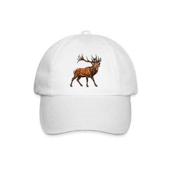Hirsch Rothirsch Wild Rotwild - Baseballkappe - Weiß/Weiß - Vorne