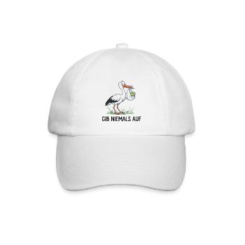 Gib niemals auf - Baseballkappe - Weiß/Weiß - Vorne