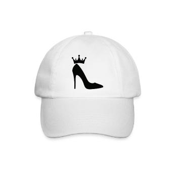 High Heels mit Krone – Elegante Queen Silhouette - Baseballkappe - Weiß/Weiß - Vorne