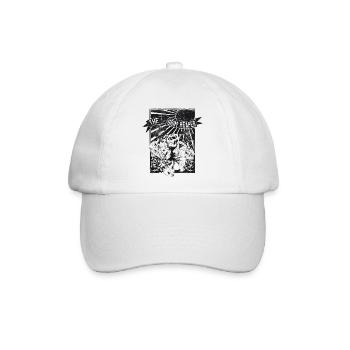 The Grim Reaper – Skizzen Art Totenkopf Motiv - Baseballkappe - Weiß/Weiß - Vorne
