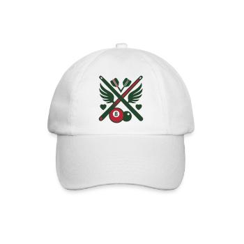 Billard Queue Fluegel Logo - Baseballkappe - Weiß/Weiß - Vorne