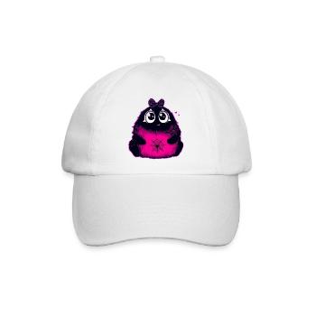 Kawaii Flauschmonster mit Netzbauch - Baseballkappe - Weiß/Weiß - Vorne
