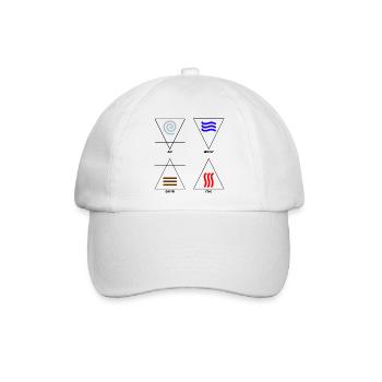 Die vier Elemente Alchemie Symbole Wicca - Baseballkappe - Weiß/Weiß - Vorne