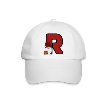 R mit Santa und Geschenk - Baseballkappe - Weiß/Weiß - Vorne