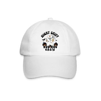 Nachtschicht BOO BOO Crew Krankenschwester Halloween - Baseballkappe - Weiß/Weiß - Vorne