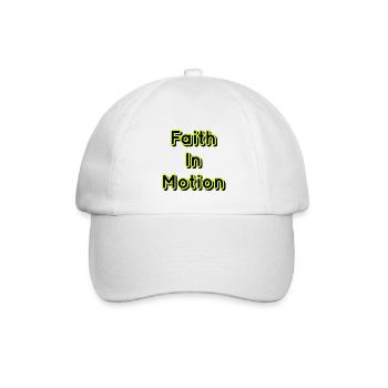 Faith in Motion Neon-Typografie - Baseballkappe - Weiß/Weiß - Vorne