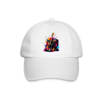 Bunte Bassgitarre - Baseballkappe - Weiß/Weiß - Vorne