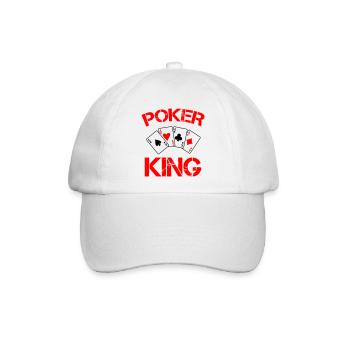 Poker König: Roter Kartenstil - Baseballkappe - Weiß/Weiß - Vorne
