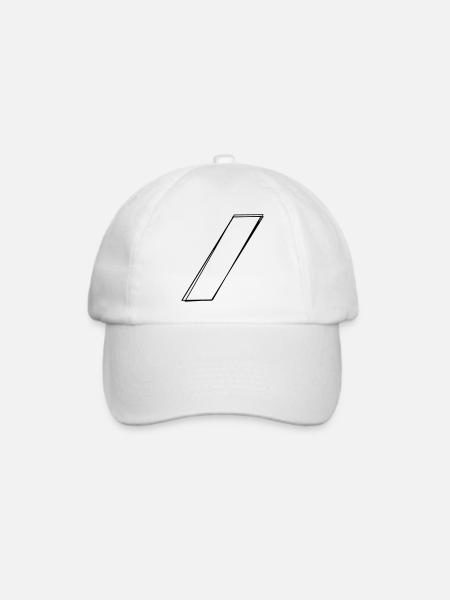 Schrägstrich handgezeichnet - Baseballkappe - Weiß/Weiß