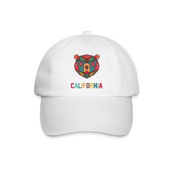 Kalifornien Bärenkopf Geometric California USA - Baseballkappe - Weiß/Weiß - Vorne