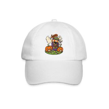 Süßes-oder-Saures-Kürbisparade - Baseballkappe - Weiß/Weiß - Vorne