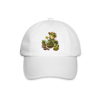 Frosch baut ein Terrarium - Baseballkappe - Weiß/Weiß - Vorne