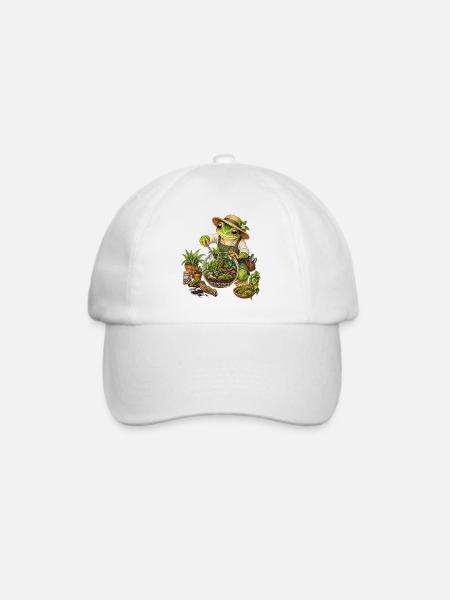 Frosch baut ein Terrarium - Baseballkappe - Weiß/Weiß