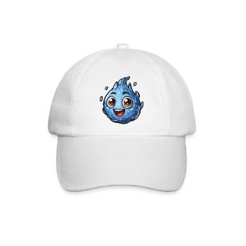 Kawaii Wassertropfen Smile - Baseballkappe - Weiß/Weiß - Vorne