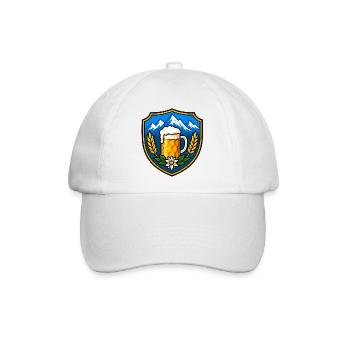 Bier Schild Emblem - Baseballkappe - Weiß/Weiß - Vorne
