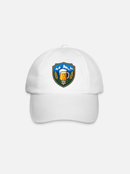 Bier Schild Emblem - Baseballkappe - Weiß/Weiß