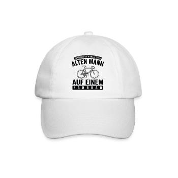 Alter Mann Fahrrad Radfahrer Lustiger Spruch - Baseballkappe - Weiß/Weiß - Vorne