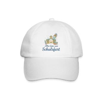 Schulstart Glücksillustration - Baseballkappe - Weiß/Weiß - Vorne