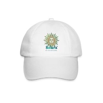 Solara Sun mit Vintage-Schrift - Baseballkappe - Weiß/Weiß - Vorne