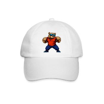 Bär Sport Tier - Baseballkappe - Weiß/Weiß - Vorne