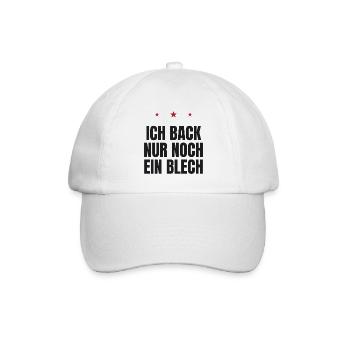 Ich back nur noch ein Blech – Weihnachtsbäckerei - Baseballkappe - Weiß/Weiß - Vorne