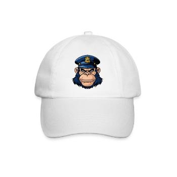 Affen Polizei - Baseballkappe - Weiß/Weiß - Vorne