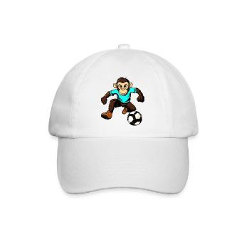Fussballer Affe - Baseballkappe - Weiß/Weiß - Vorne