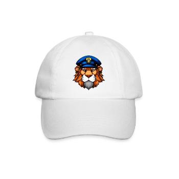 Löwe Polizei - Baseballkappe - Weiß/Weiß - Vorne