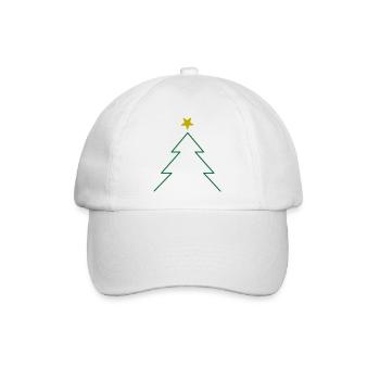 Weihnachtsbaum mit Stern - Schlichter Tannenbaum - Baseballkappe - Weiß/Weiß - Vorne
