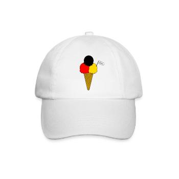 Deutschland Germany Flag Eiscreme - Baseballkappe - Weiß/Weiß - Vorne