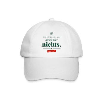 Wir schenken uns nichts Ragebait Weihnachten Paar - Baseballkappe - Weiß/Weiß - Vorne